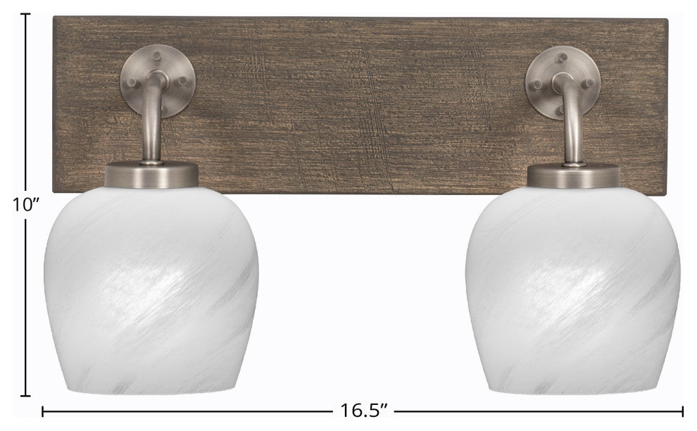 Oxbridge, Bath Bar, Graphite & Painted Distressed Metal, 6" White Marble