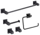 Cube 5-Piece Bathroom Hardware Set, Matte Black
