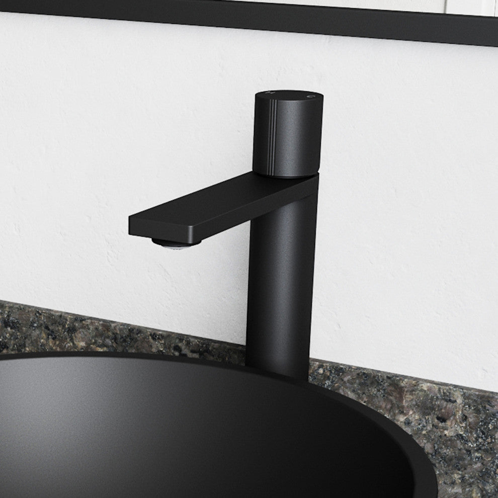 VIGO Gotham 12" H Single Handle Single Hole Bathroom Vessel Faucet, Matte Black