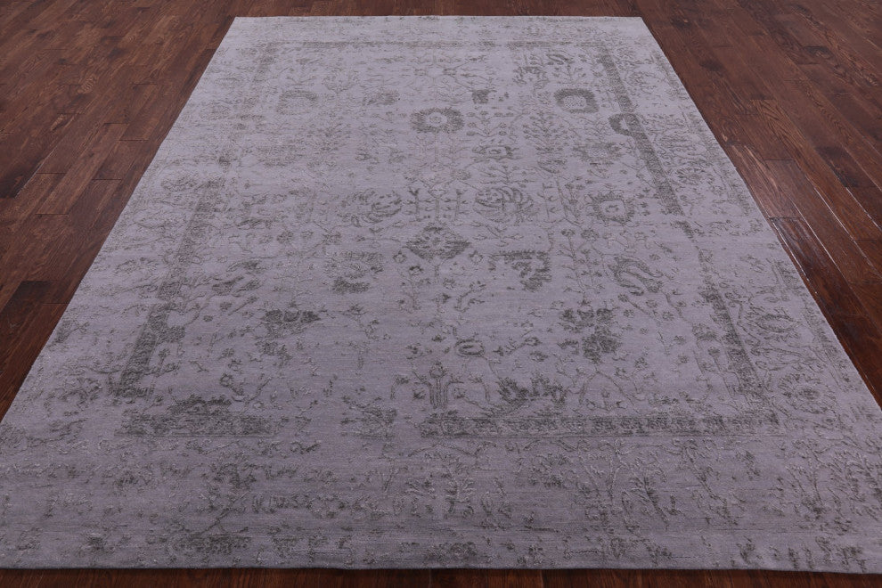Persian Hand Knotted Wool and Silk Rug 8' 0" X 9' 11" Q9135