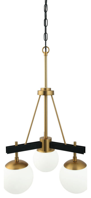 Allie 3-Lt  Chandelier - Black/Satin Brass