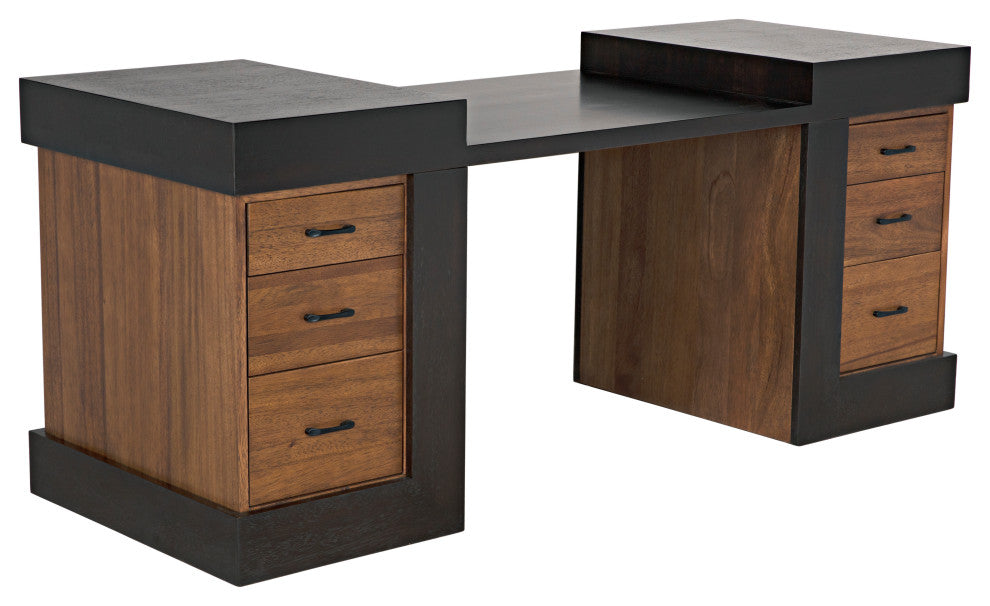 NOIR Furniture - Bentley Desk in Dark/Ebony Walnut - GDES194EBDW