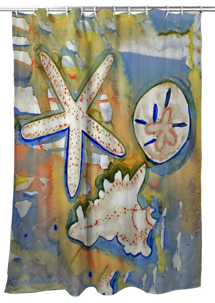 Betsy Drake Beach Treasures Shower Curtain