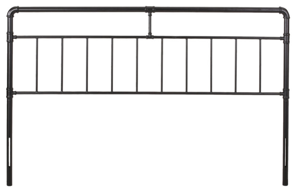 Ina Contemporary Iron King Headboard, Flat Black