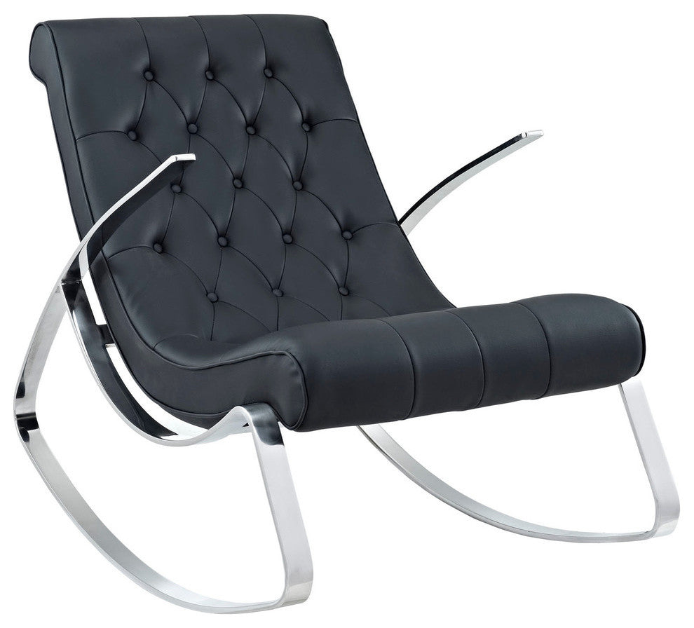 Modern Contemporary Living Room Rocking Chair Black
