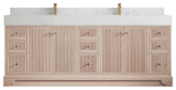 Manhattan 84 Double Sink Bath Vanity in White Oak with 5" Empira Quartz