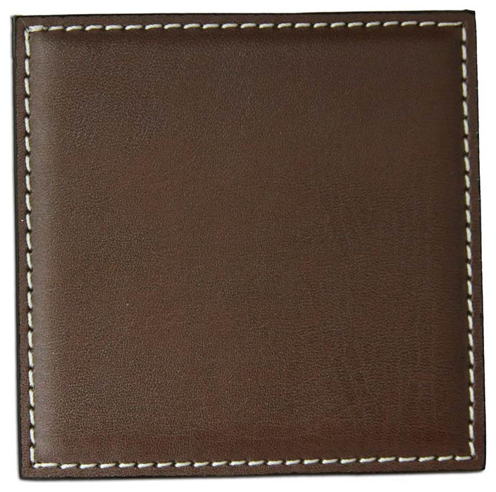 H3350, Brown, Leatherette, Low, Profile, Square, Coaster