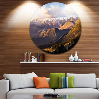 Clouds Over Long'S Peak Landscape, Large Disc Metal Wall Art, 23"