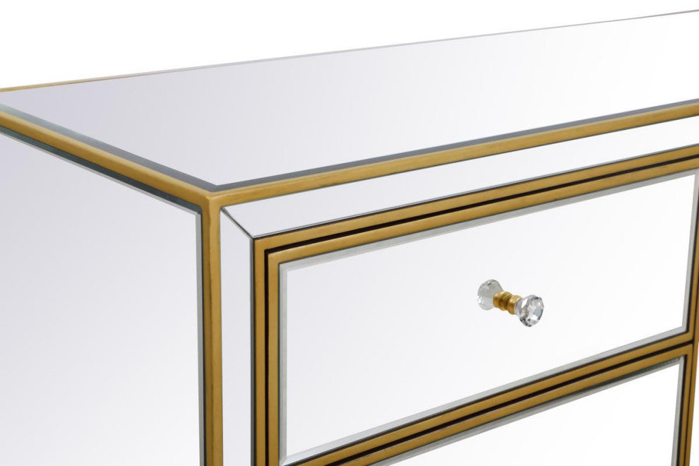 Home Living Dresser 6 Drawers 48" W X 18" D" X 32" H, Antique Gold Paint