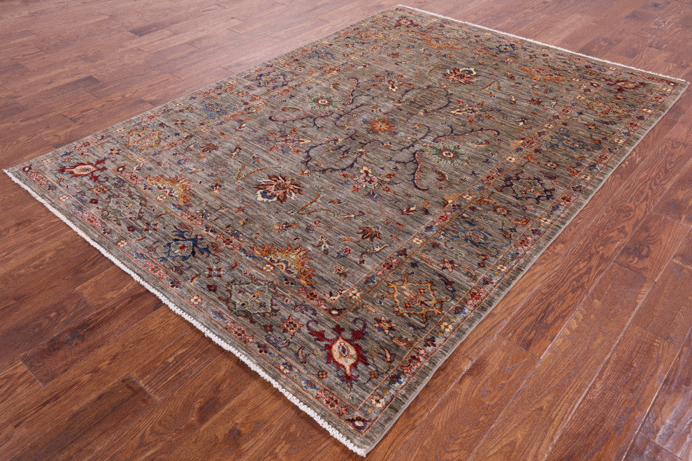 5' 7" X 8' 0" Persian Tabriz Handmade Wool Rug Q5776