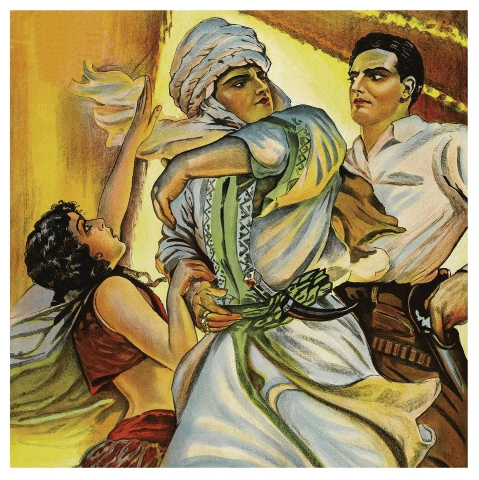"Vintage Film Posters: Love in the Desert "Okens Ros" - Detail" Print, 32"x32"