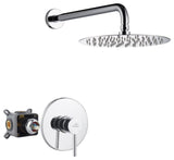 CASAINC 10" Round Wall Mounted Rainfall Luxury Shower System Kit, Chrome