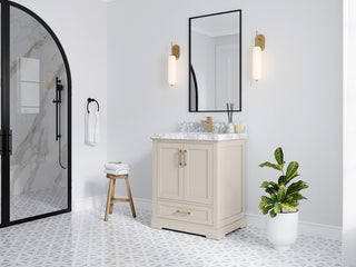 Boston 30" Single Sink Bath Vanity in Fine Grain 2" Venatino Quartz