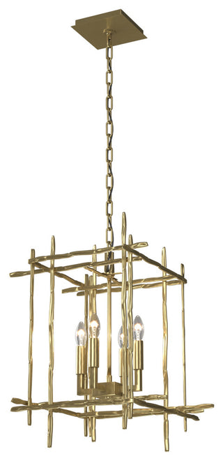 Tura 4-Light Small Chandelier - Modern Brass Finish