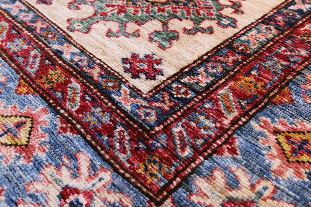 5' 0" X 6' 4" Super Kazak Hand Knotted Wool Rug Q10262
