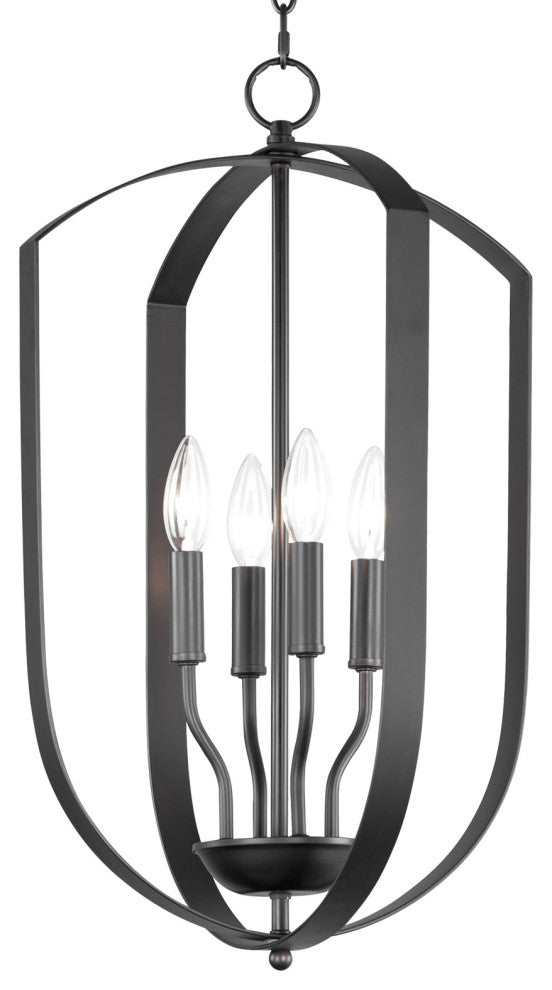 Maxim 10034 Provident 4 Light 15"W Taper Candle Pendant - Black
