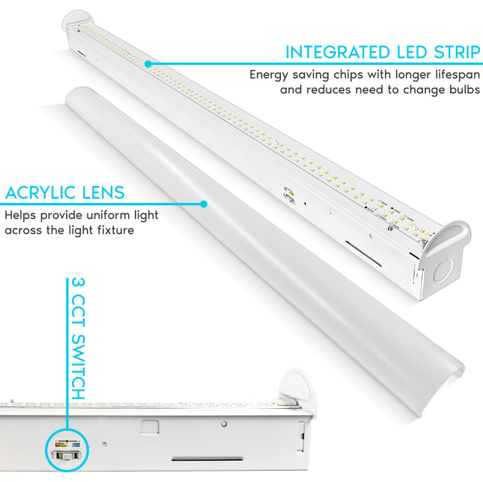 Luxrite 3FT Slim LED Shop Light 25W 3450 Lumens 3 CCT Colors Dimmable