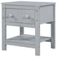 1-Drawer Wood Nightstand with Open Shelf (Set of 2) , Grey, 19'' X 16''
