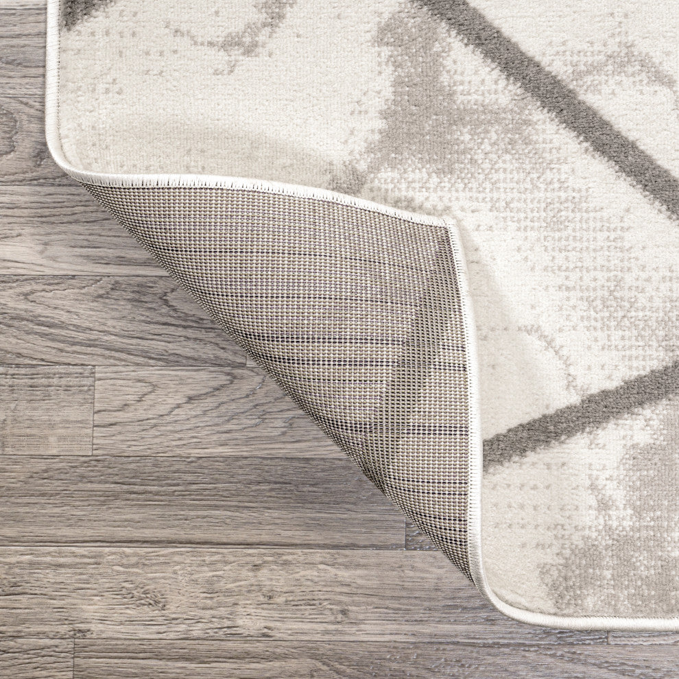 Patras Modern Geometric Marbled Ivory/Gray 8'x10' Area Rug