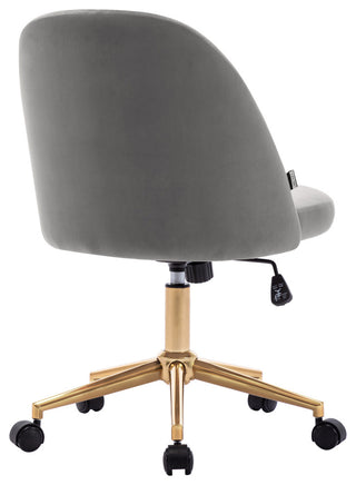 Chic Minimalist Desk Chair, Grey-Velvet