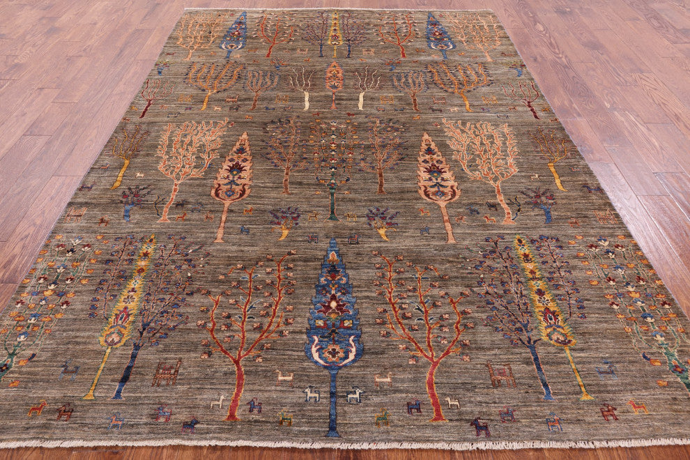 Tribal Persian Gabbeh Wool Rug6' 8" X 9' 4" Q5310