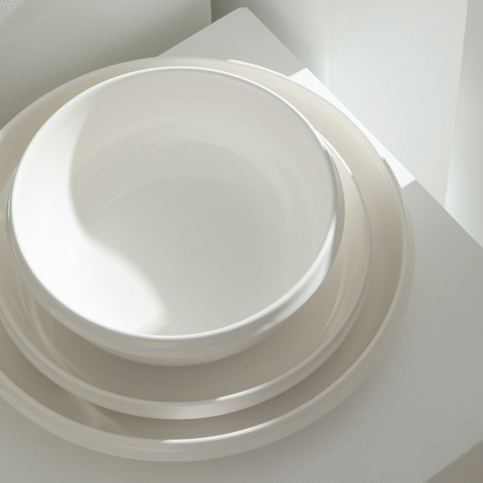 Stone Lain Verso Porcelain 24-Piece Dinnerware Set, White