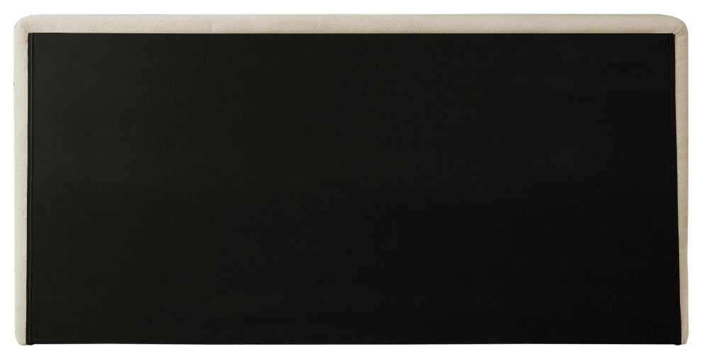 Dane Teddy Fabric Full Bed, Beige, King