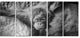 Young Orangutan Black, Abstract Canvas Art Print, 60"x28", 5 Panels