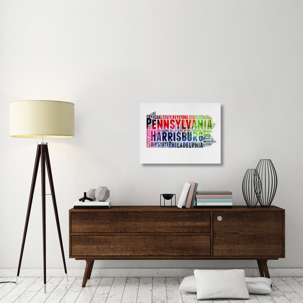"Pennsylvania Watercolor Word Cloud" Fine Art Print