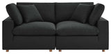 Commix Down Filled Overstuffed 2-Piece Sectional Sofa Set, Black