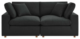 Commix Down Filled Overstuffed 2-Piece Sectional Sofa Set, Black