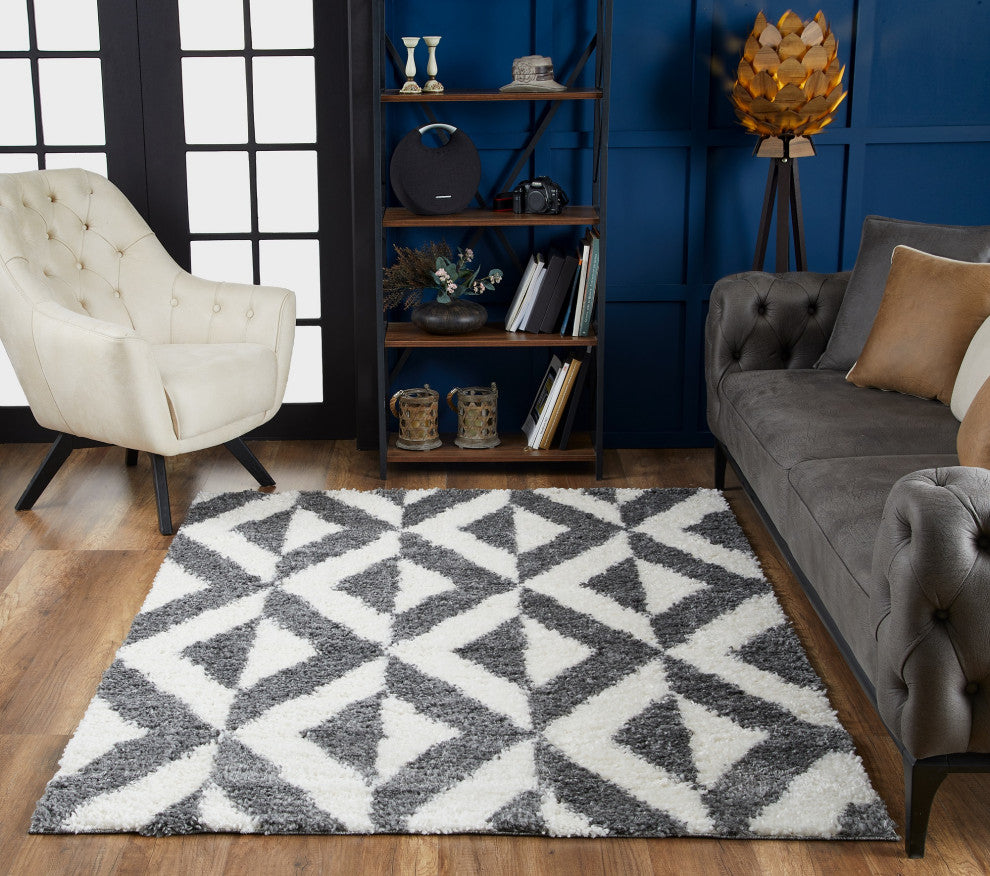 Pax Illusions Moroccan Rug, Dark Grey, 8'9" X 13'