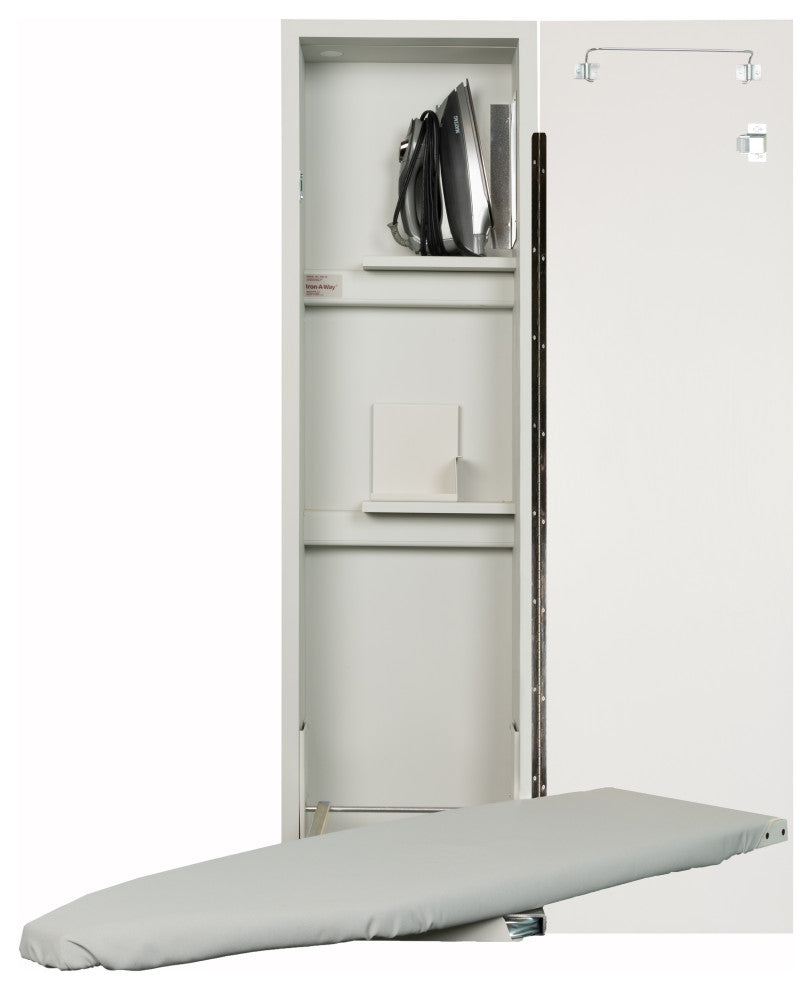 Deluxe Swivel Non-Electric Ironing Center, Raised White Door
