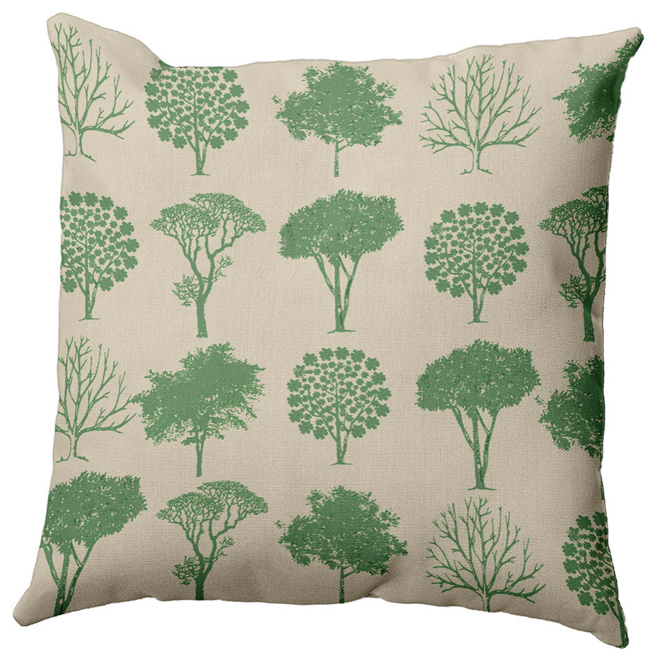 18" x 18" Field of Trees Decorative Throw Pillow, Sage