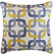 Gotcha Geometric Suzani Ivory Gray Gold Pillow Cover Handembroidered Wool 20x20"
