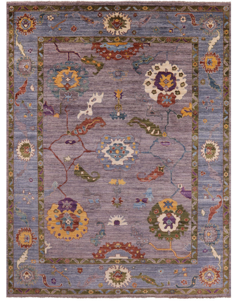 Turkish Oushak Hand-Knotted Wool Rug 9' 1" X 12' 0" - Q12400