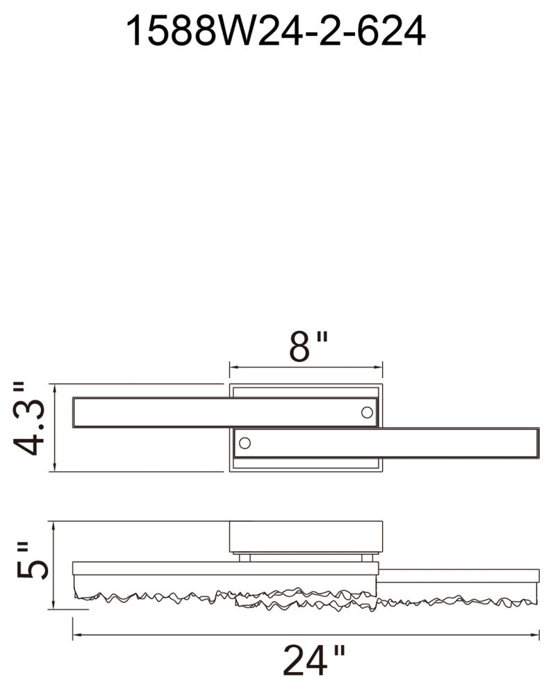 Stagger Integrated LED Vanity Light, Brass, 24 Inches