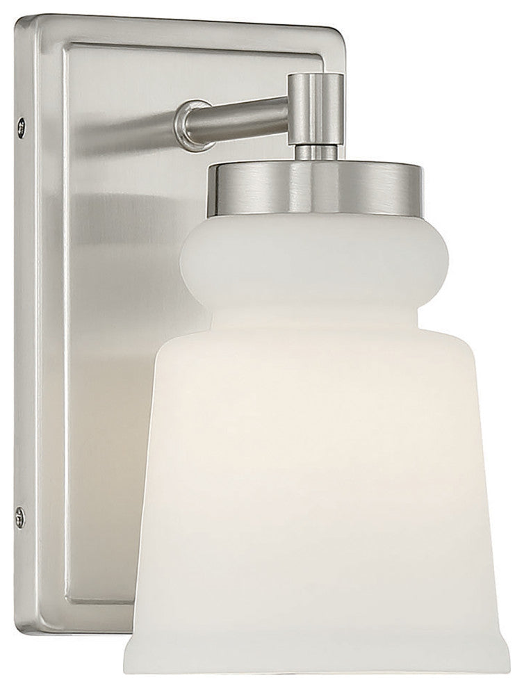 1-Light Wall Sconce, Matte Black, Brushed Nickel