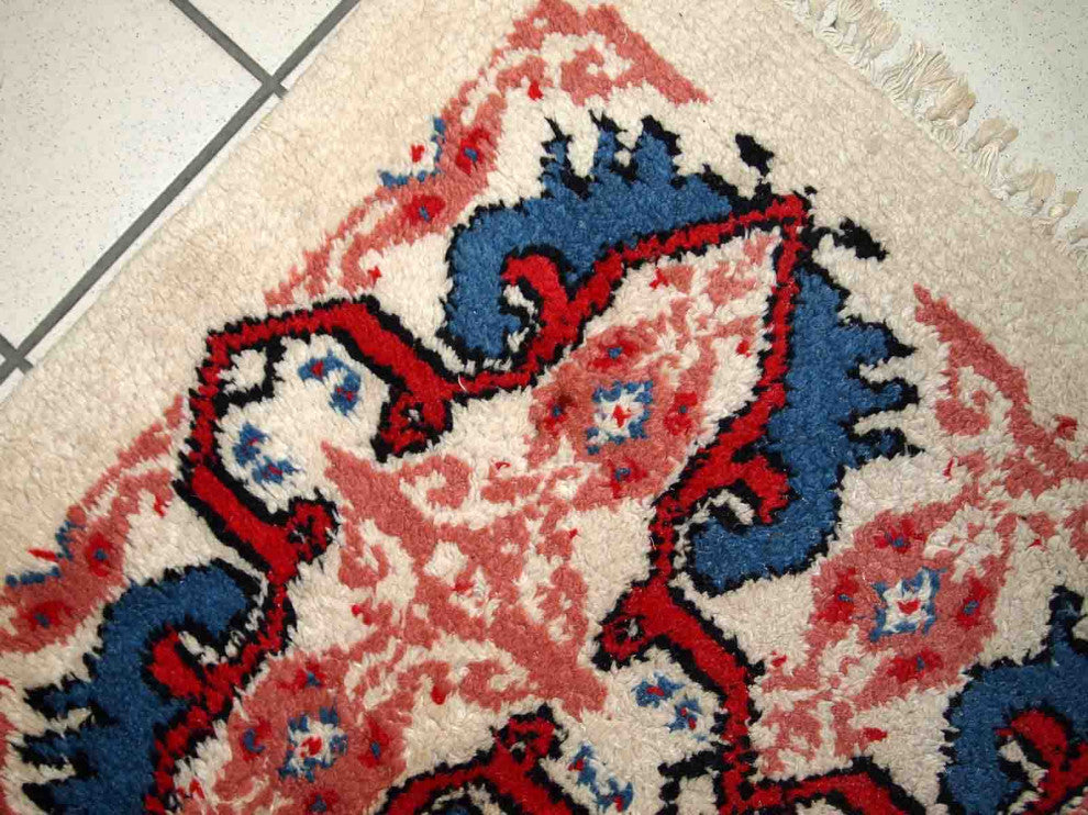 Handmade Vintage Moroccan Berber Rug, 2.6'x5.4', 80cmx165cm 1970s