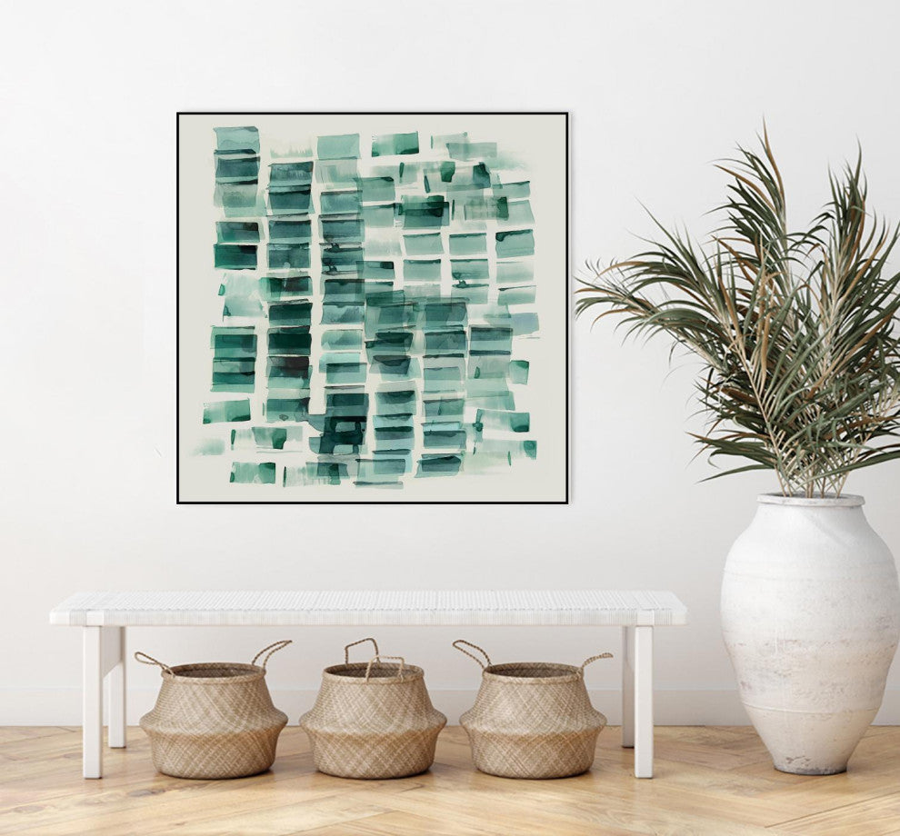 "Sea Glass I" Framed Canvas by Giant Art 20"x20"