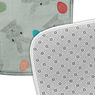 24" x 17" Bunnies and Eggs Bathmat, Breezeway Green