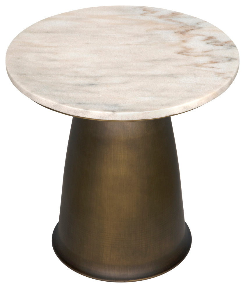 Aiden Side Table, Aged Brass