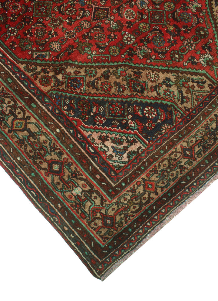 Fine Vintage Distressed Manizheh Red Runner