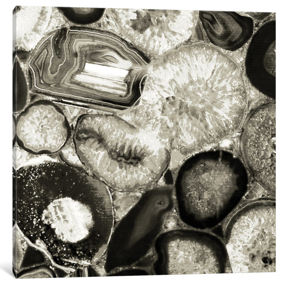 "Agate In Pewter II" by Danielle Carson, Canvas Print, 12"x12"