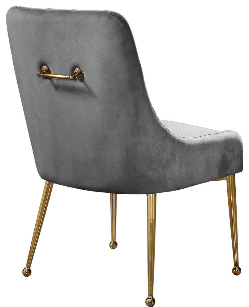 Owen Velvet Dining Chair, Set of 2, Gray
