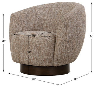 Uttermost Dunes Fabric Swivel Chair