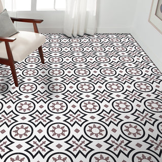 Ozod Handmade Cement Tile, Black/Purple, Sample