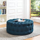 Amour Upholstered Fabric Ottoman - Azure