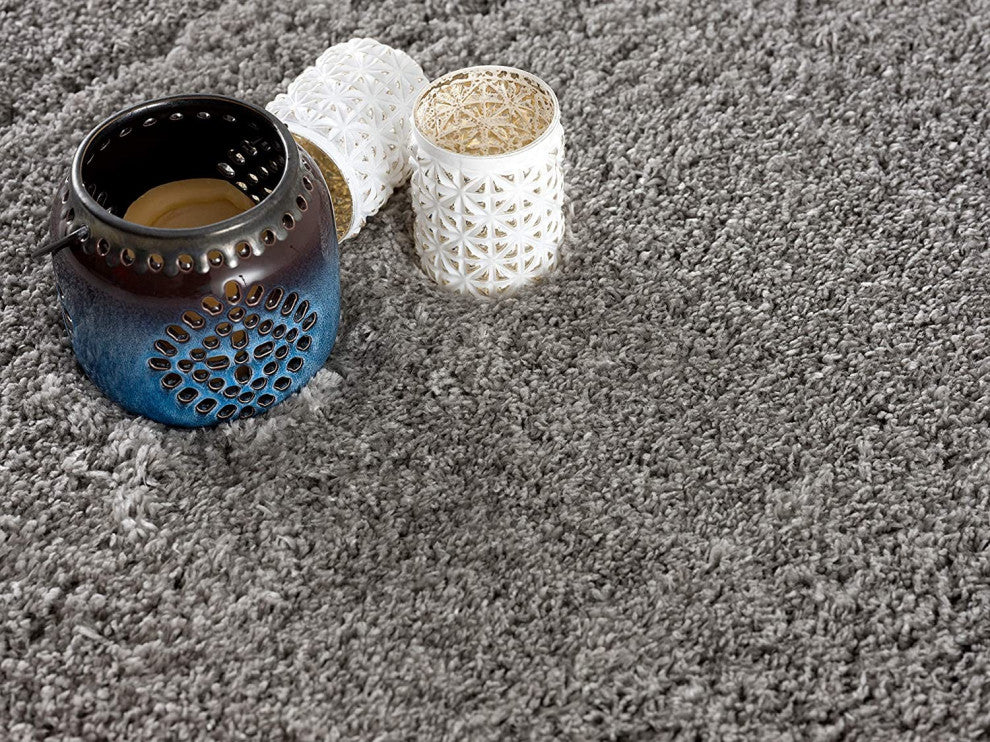 8"x11" Gray Modern Solid Shag Area Rug