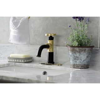 Belknap Single-Handle Bathroom Faucet & Push Pop-Up, Matte Black/Polished Brass